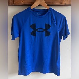 Boys Under Armour Heatgear Loose Fit Large Youth Shirt Blue